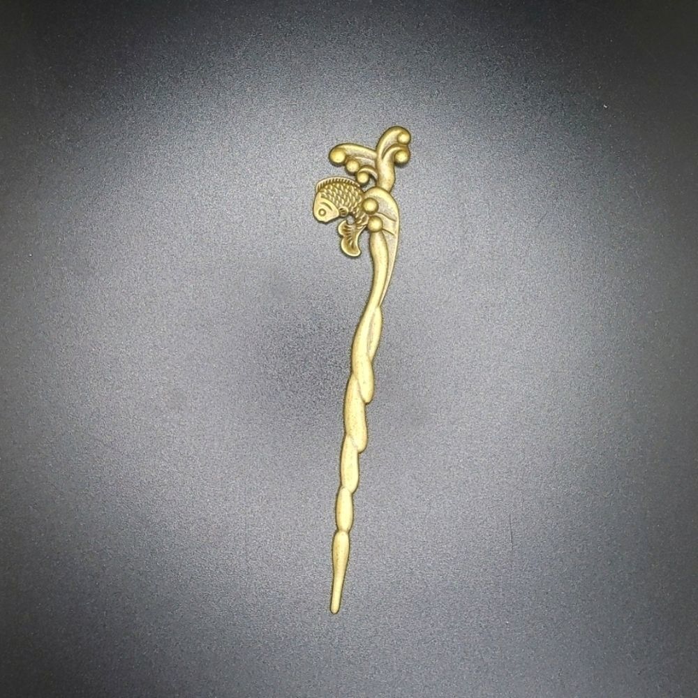 𝅺coy fish alloy bronze hair chopstick hair fork bun holder